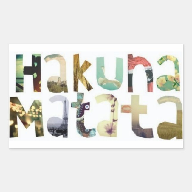 Adesivo Retangular Hakuna Matata Stickers (Frente)
