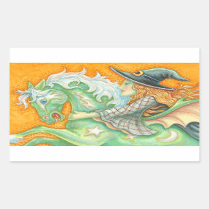 Adesivo Retangular HALLOVE EVITCH WITCH E HORSE STICKERS Rec SHEET