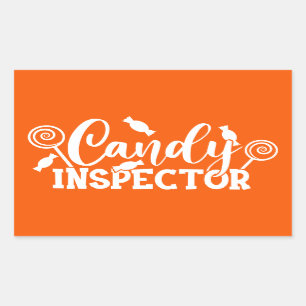 Adesivo Retangular Halloween Candy Inspetor