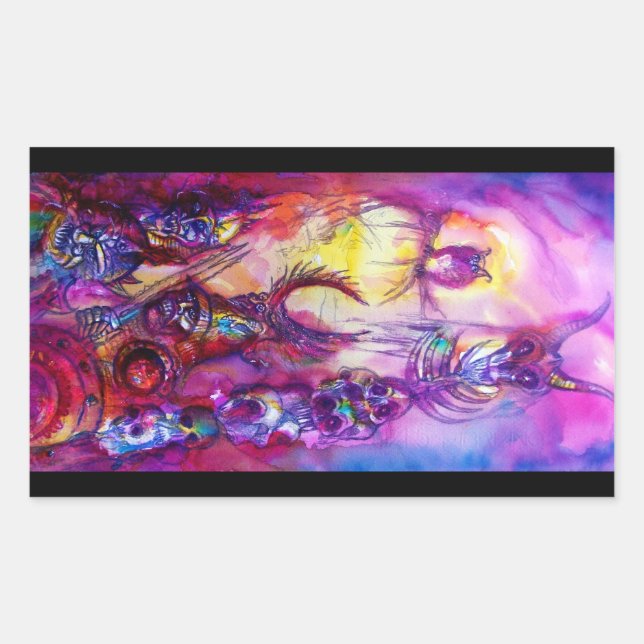 Adesivo Retangular HALLOWEEN MONSTERS / ORK WAR Fantasy (Frente)