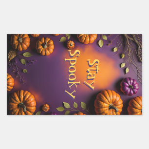 Adesivo Retangular Halloween Pumpkins