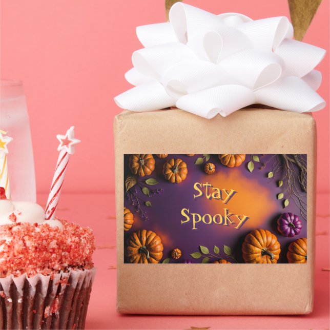 Adesivo Retangular Halloween Pumpkins (Festa)