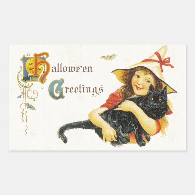 Adesivo Retangular Hallowe'en Saudações (Frente)