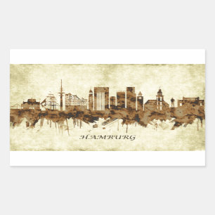 Adesivo Retangular Hamburgo Alemanha Cityscape