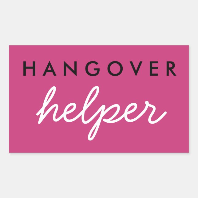 Adesivo Retangular Hangover Helper Weding Bachelorette Favor Sticker (Frente)