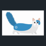 Adesivo Retangular Hanukkah Cat<br><div class="desc">Um presente de excelente para amantes de gatos em Chanukah!</div>