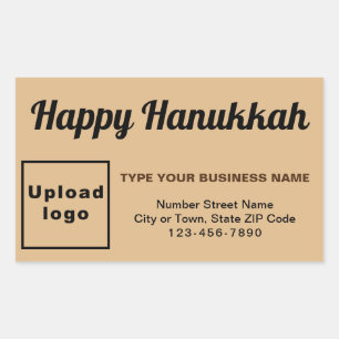 Adesivo Retangular Hanukkah saudação ao Light Brown
