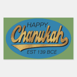 Adesivo Retangular Hanukkah Stickers "Retro Chanukah Est 139 BCE"