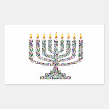 Hanukkiah feito com Gemstones