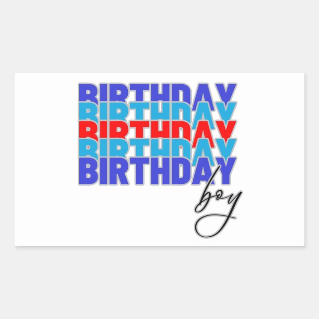 Adesivo Retangular Happy birthday boy. Celebrating your birthday... (Frente)