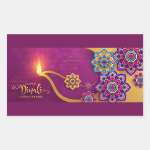 Adesivo Retangular Happy Diwali