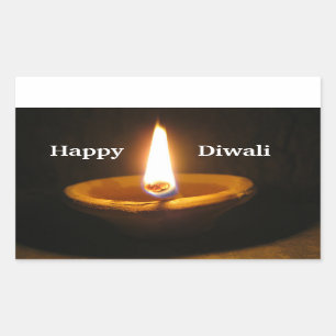 Adesivo Retangular Happy Diwali Hindu Festival das Luzes