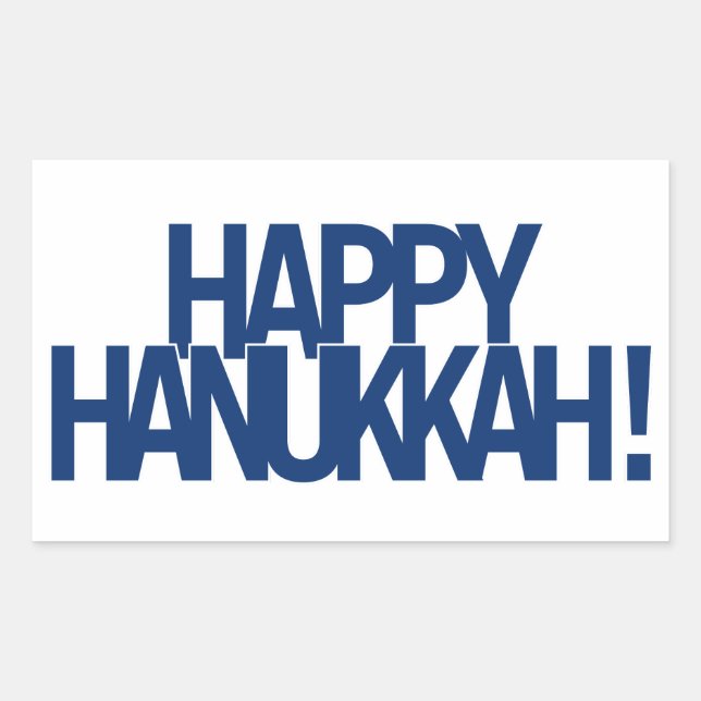 Adesivo Retangular Happy Hanukkah (Frente)
