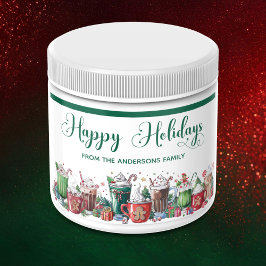 Adesivo Retangular Happy Holidays Hot Cocoa Festive