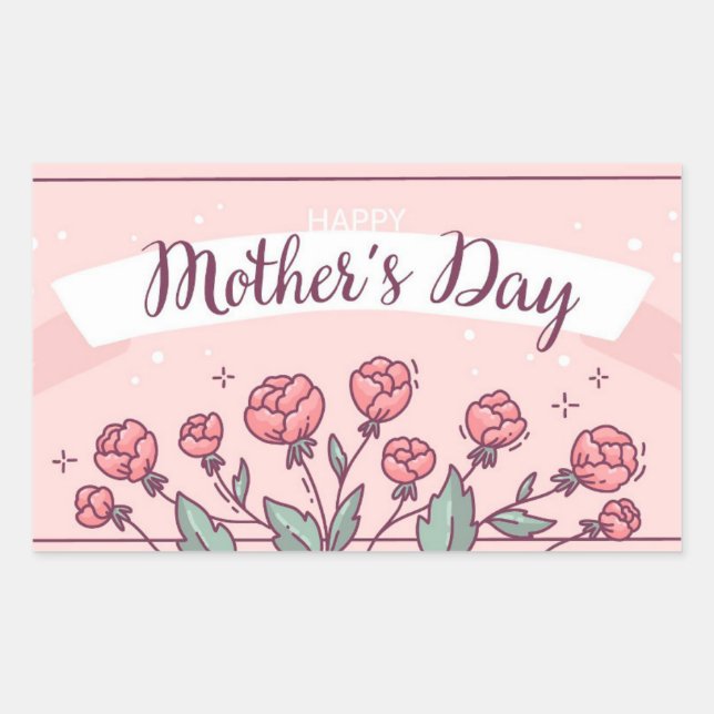 Adesivo Retangular Happy Mother's Day (Frente)