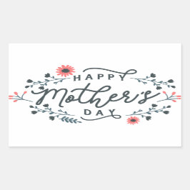 Adesivo Retangular happy-mothers-day-lettering