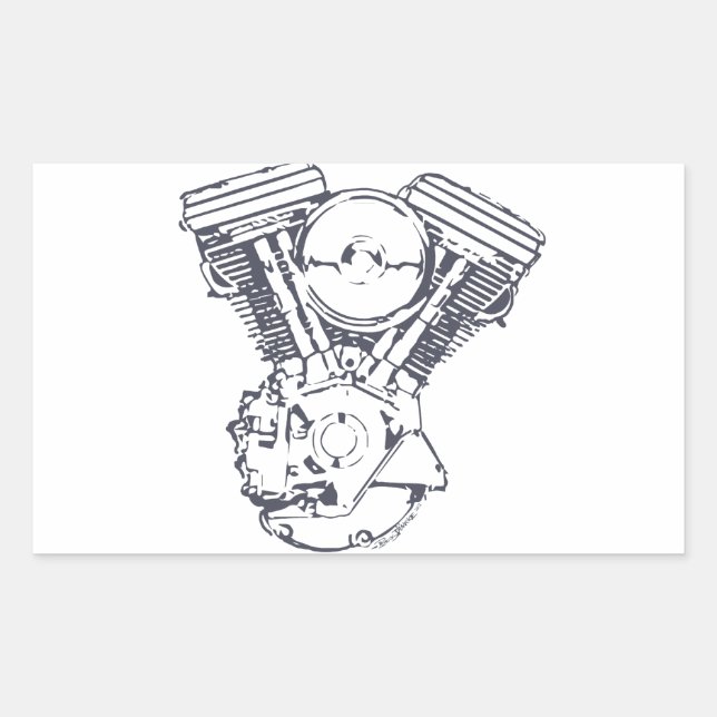 Adesivo Retangular Harley Evolution V-Twin (Frente)