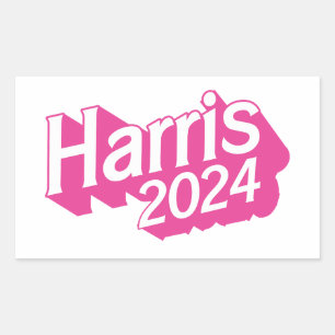 Adesivo Retangular Harris 2024 Colorido Rosa