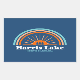 Adesivo Retangular Harris Lake Carolina do Norte Rainbow
