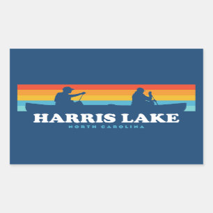 Adesivo Retangular Harris Lake North Carolina Canoe