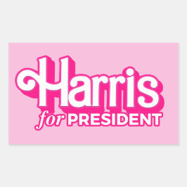 Adesivo Retangular Harris para o Presidente Pink Style