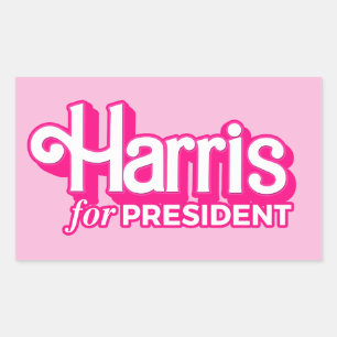 Adesivo Retangular Harris para o Presidente Pink Style