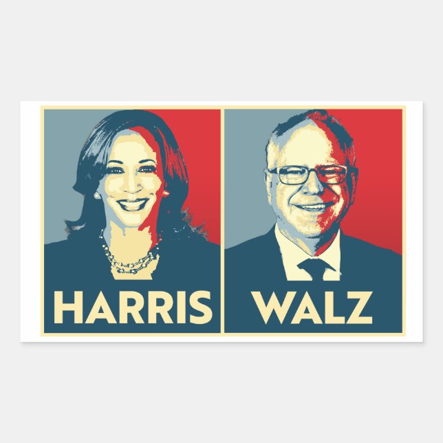 Adesivo Retangular Harris Walz 2024 (Frente)