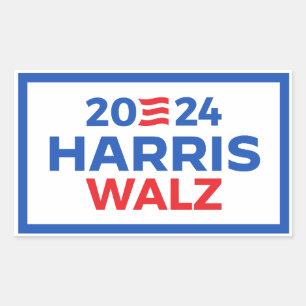 Adesivo Retangular Harris Walz 2024