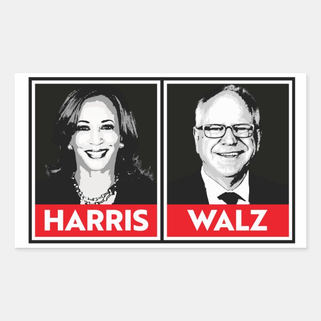Adesivo Retangular Harris Walz 2024 (Frente)