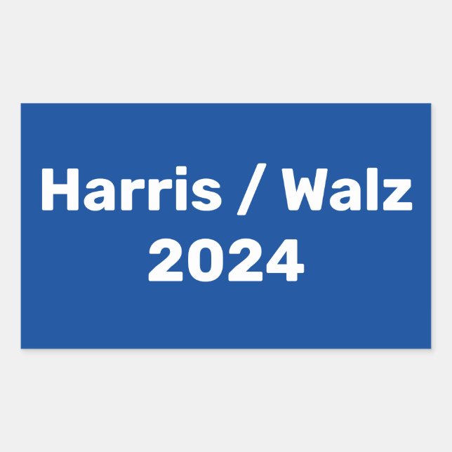 Adesivo Retangular Harris / Walz 2024 Campanha Presidencial (Frente)