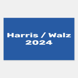 Adesivo Retangular Harris / Walz 2024 Campanha Presidencial