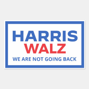 Adesivo Retangular Harris Walz 2024 - Não vamos voltar