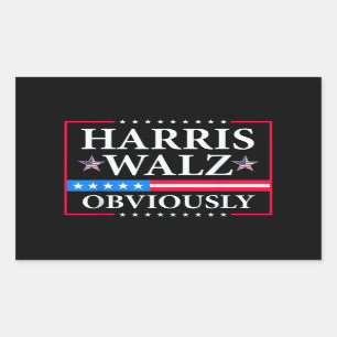 Adesivo Retangular Harris Walz 2024 Obviamente Tim Walz