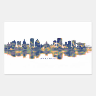 Adesivo Retangular Hartford Skyline