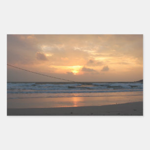 Adesivo Retangular Hat Rin Beach Sunrise... Koh Phangan, Tailândia