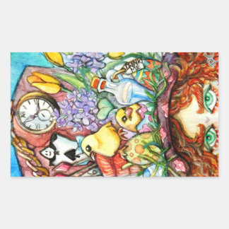 Adesivo Retangular Hatter e seu Design de chapéu Primavera
