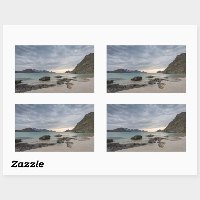 Adesivo Retangular Haukland Lofoten (Folha)