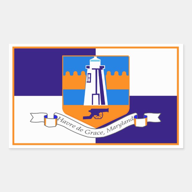 Adesivo Retangular Havre de Grace, Maryland Flag (Frente)