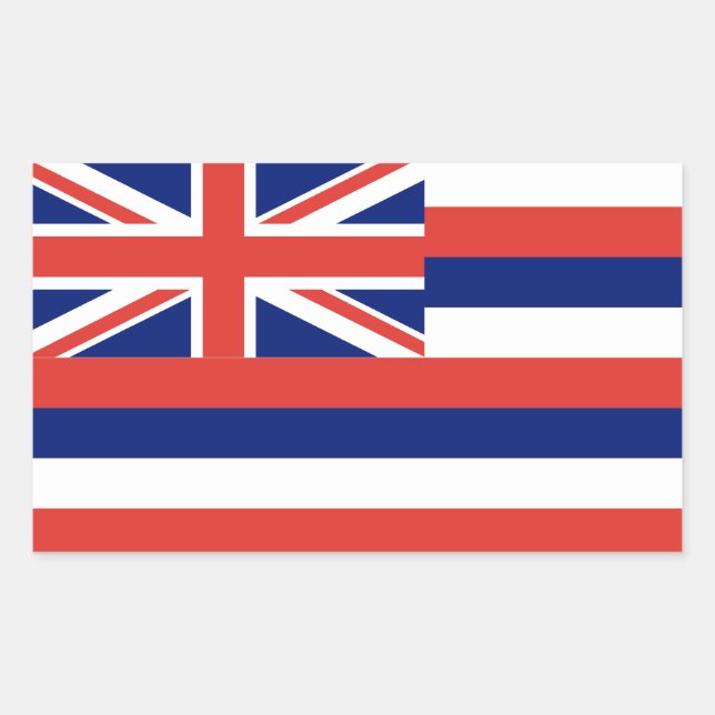 Adesivo Retangular Hawaii Flag (Frente)