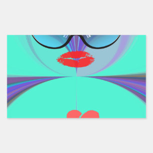 Adesivo Retangular Heart Selfie