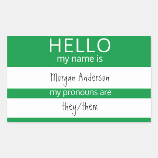 Adesivo Retangular HELLO Personalizado Meu Nome Pronounounes É Crachá