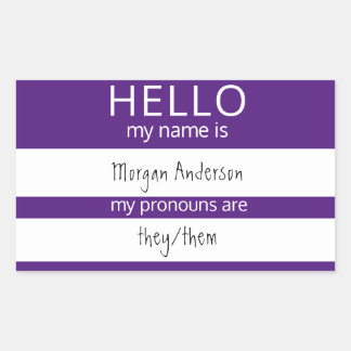 Adesivo Retangular HELLO Personalizado Meu Nome Pronounounes É Crachá