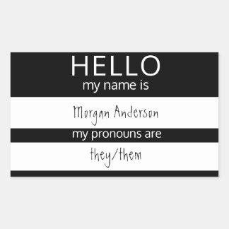 Adesivo Retangular HELLO Personalizado Meu Nome Pronounounes É Crachá