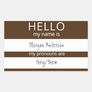 Adesivo Retangular HELLO Personalizado Meu Nome Pronounounes É Crachá