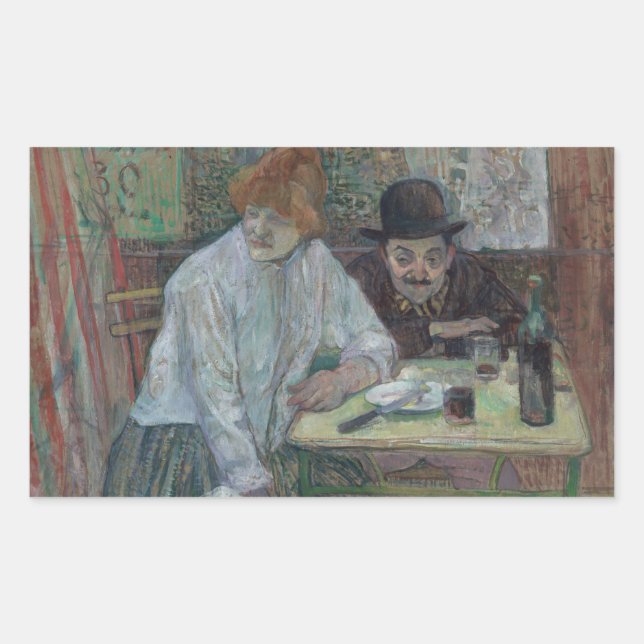 Adesivo Retangular Henri de Toulouse-Lautrec - No Café La Mie (Frente)