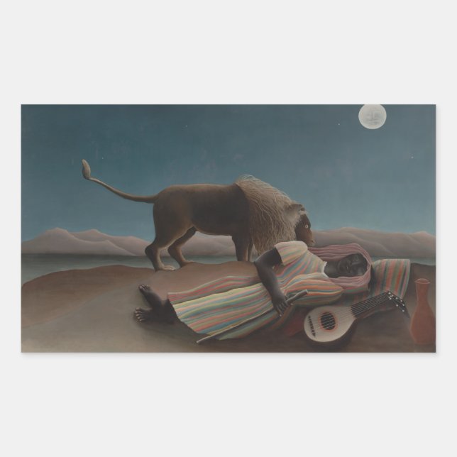 Adesivo Retangular Henri Rousseau - A Cigana Adormecida (Frente)