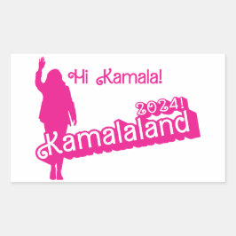 Adesivo Retangular "Hi Kamala" - Retângulo Sticker (slogan B)