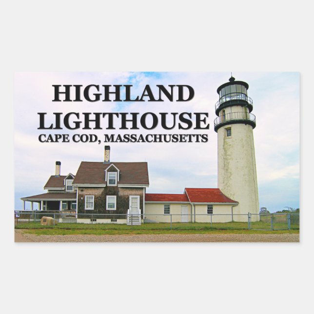 Adesivo Retangular Highland Lighthouse, Cabo Cod, Massachusetts (Frente)