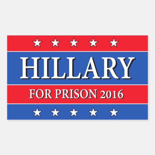 ADESIVO RETANGULAR HILLARY FOR PRISON 2016 (Frente)