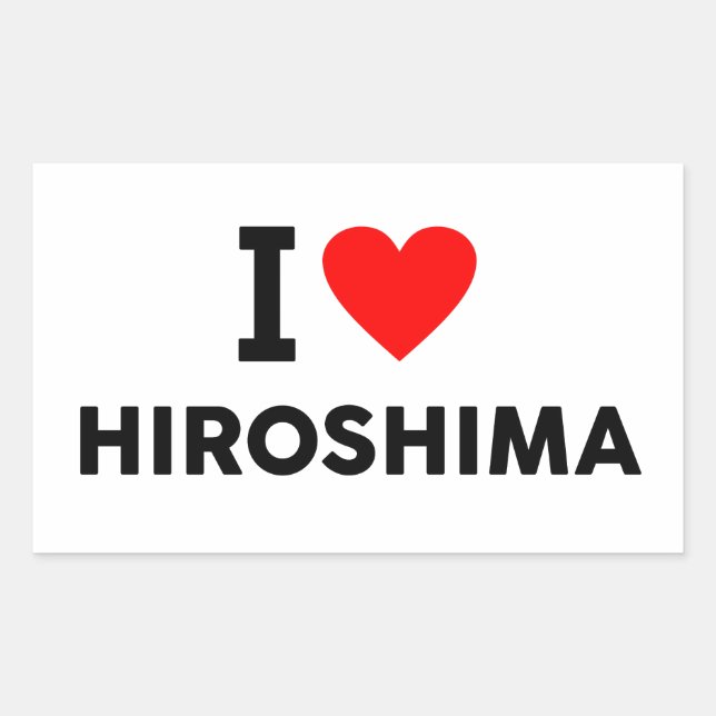 Adesivo Retangular Hiroshima Japan love city heart like travel (Frente)